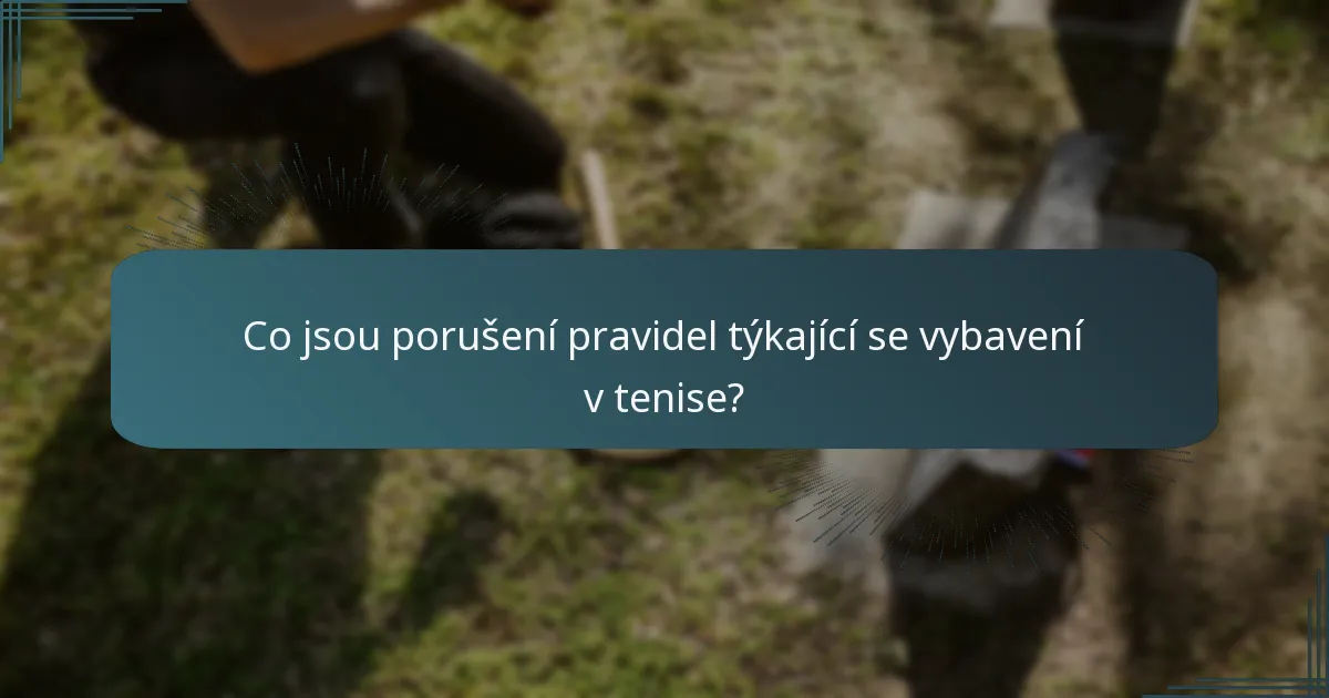 Co jsou porušení pravidel týkající se vybavení v tenise?