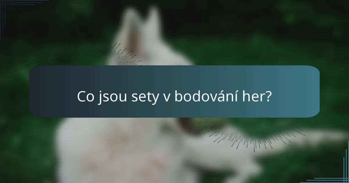 Co jsou sety v bodování her?
