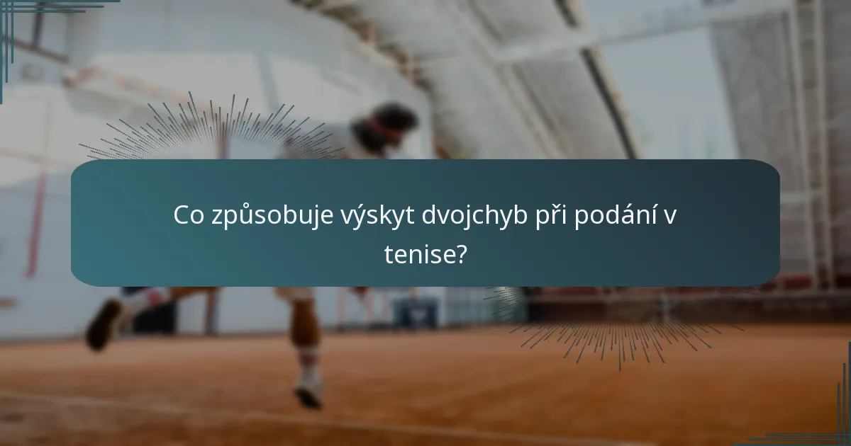Co způsobuje výskyt dvojchyb při podání v tenise?