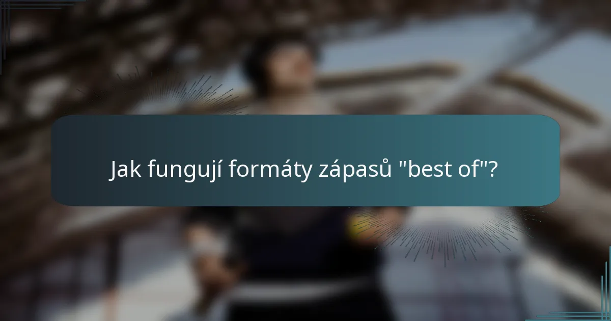 Jak fungují formáty zápasů 