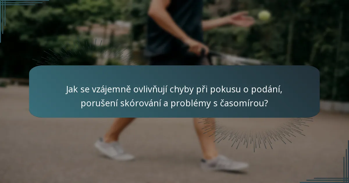 Jak se vzájemně ovlivňují chyby při pokusu o podání, porušení skórování a problémy s časomírou?