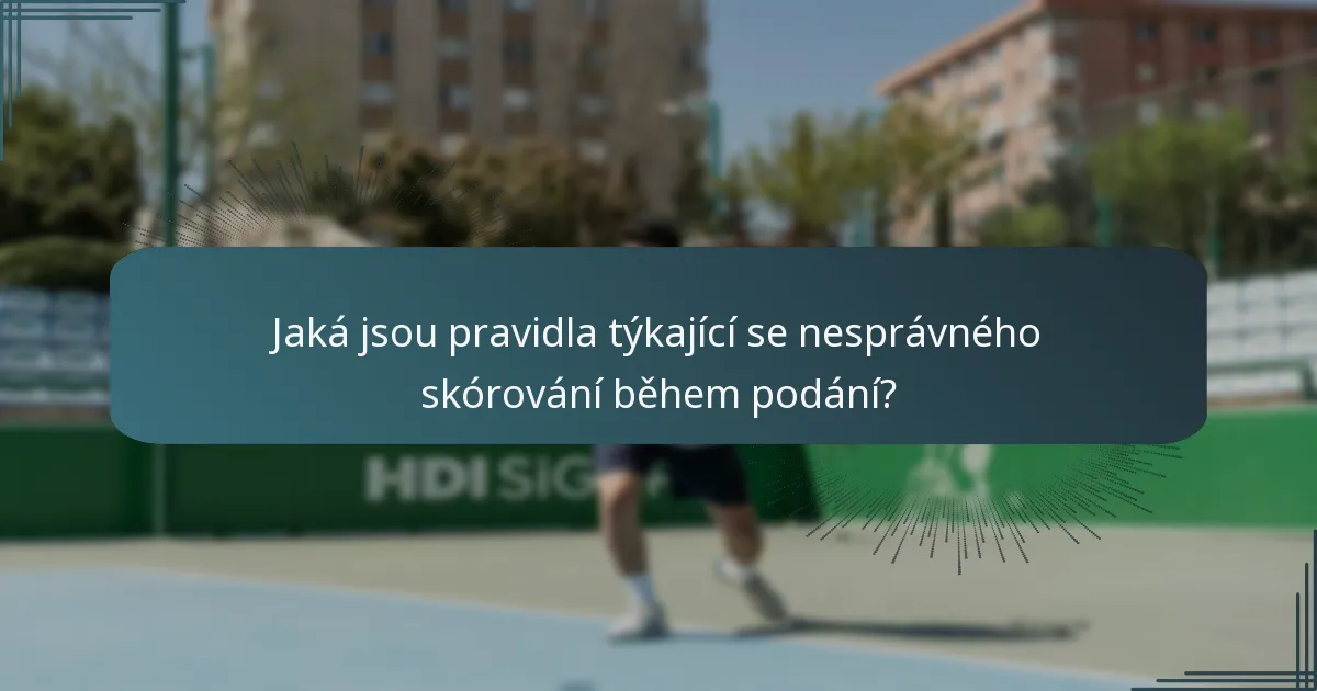 Jaká jsou pravidla týkající se nesprávného skórování během podání?