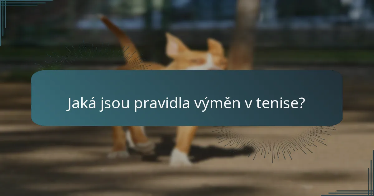 Jaká jsou pravidla výměn v tenise?