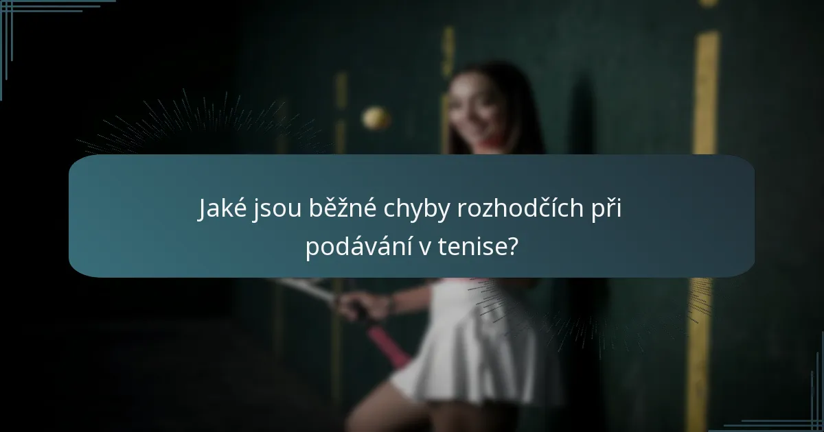 Jaké jsou běžné chyby rozhodčích při podávání v tenise?