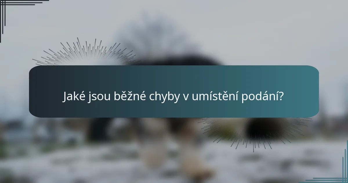 Jaké jsou běžné chyby v umístění podání?