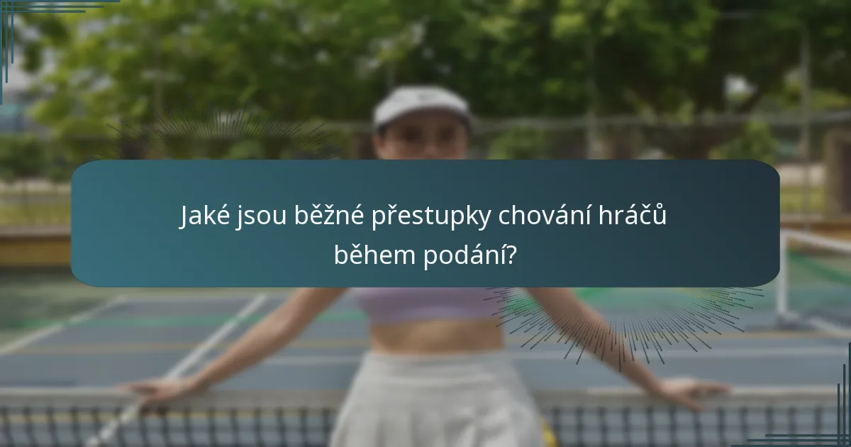Jaké jsou běžné přestupky chování hráčů během podání?