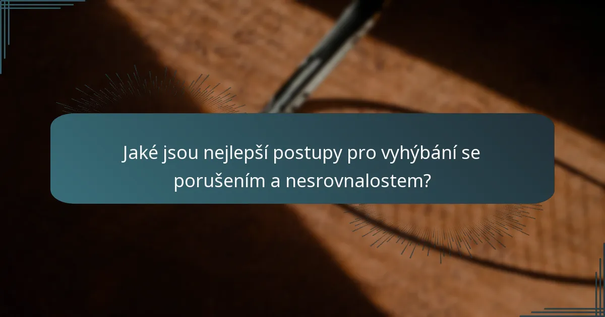 Jaké jsou nejlepší postupy pro vyhýbání se porušením a nesrovnalostem?