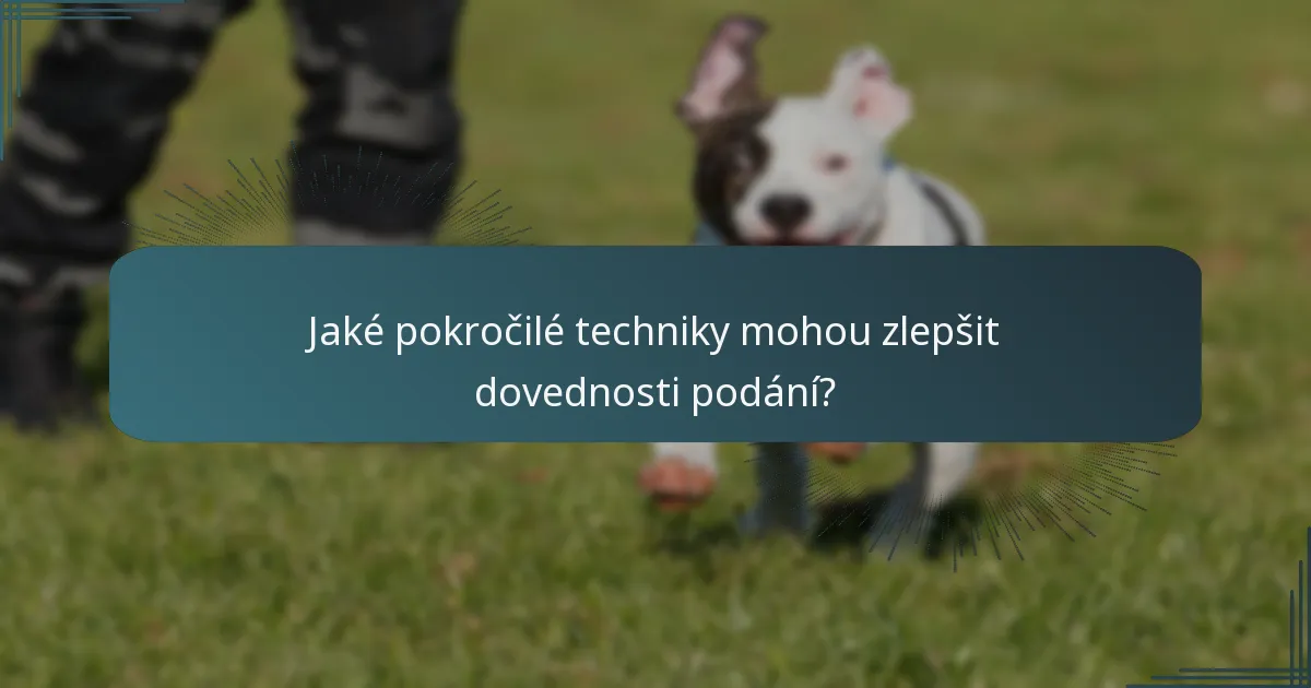 Jaké pokročilé techniky mohou zlepšit dovednosti podání?