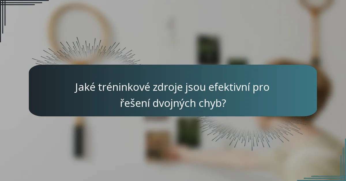 Jaké tréninkové zdroje jsou efektivní pro řešení dvojných chyb?