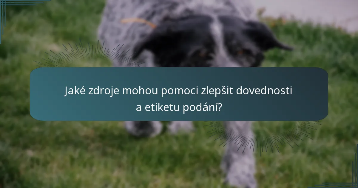 Jaké zdroje mohou pomoci zlepšit dovednosti a etiketu podání?