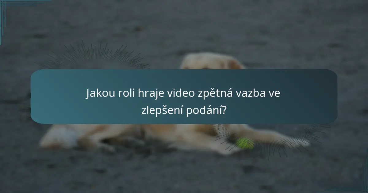 Jakou roli hraje video zpětná vazba ve zlepšení podání?