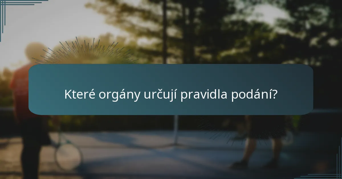 Které orgány určují pravidla podání?